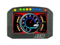 CD-5FL Carbon Flat Panel Logging Display 5-inch diagonal screen, carbon fiber enclosure, wiring harness included, Does Not Include Buttons (See PN 30-3610) AEM Electronics