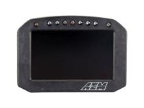 CD-5FL Carbon Flat Panel Logging Display 5-inch diagonal screen, carbon fiber enclosure, wiring harness included, Does Not Include Buttons (See PN 30-3610) AEM Electronics