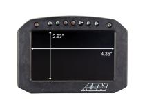 CD-5FL Carbon Flat Panel Logging Display 5-inch diagonal screen, carbon fiber enclosure, wiring harness included, Does Not Include Buttons (See PN 30-3610) AEM Electronics