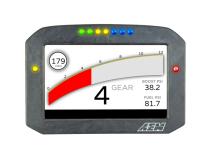 CD-7FL Carbon Flat Panel Logging Display 7-inch diagonal screen, carbon fiber enclosure, wiring harness included, Does Not Include Buttons (See PN 30-3610) AEM Electronics