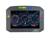 CD-7FG Carbon Flat Panel Non-Logging Display 7-inch diagonal screen, carbon fiber enclosure, GPS antenna and wiring harness included, Does Not Include Buttons (See PN 30-3610) AEM Electronics