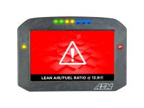 CD-7FG Carbon Flat Panel Non-Logging Display 7-inch diagonal screen, carbon fiber enclosure, GPS antenna and wiring harness included, Does Not Include Buttons (See PN 30-3610) AEM Electronics