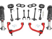 3 Inch Lift Kit UCA M1 Struts Red Ford Expedition 4WD (2018-2024) Rough Country