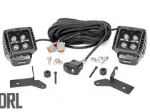 Jeep JL/Gladiator 2 Inch LED Lower Windshield Kit Black Series w/Amber DRL For 18-Pres Wrangler JL/20-Pres Gladiator Rough Country