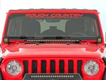 Jeep JL/Gladiator 2 Inch LED Lower Windshield Kit Black Series w/Amber DRL For 18-Pres Wrangler JL/20-Pres Gladiator Rough Country
