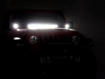 Jeep JL/Gladiator 2 Inch LED Lower Windshield Kit Black Series w/Amber DRL For 18-Pres Wrangler JL/20-Pres Gladiator Rough Country