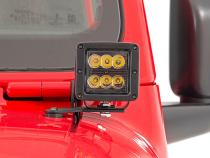 Jeep JL/Gladiator 2 Inch LED Lower Windshield Kit Black Series For 18-Pres Wrangler JL/20-Pres Gladiator Rough Country