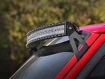 Jeep 50-inch Single Row Black Series Curved LED Light Bar Upper Windshield Kit 84-01 Jeep XJ Cherokee Rough Country