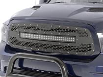 Dodge Mesh Grille 30 Inch Dual Row Black Series LED w/Amber DRL 13-18 RAM 1500 Rough Country