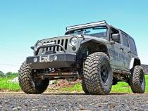 Jeep 50 Inch Straight LED Light Bar Upper Windshield Mounts 07-18 Wrangler JK Rough Country