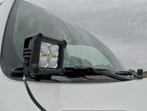 Toyota 4Runner 2 Inch LED Lower Windshield Ditch Kit Black Series w/Cool White DRL For 14-Pres 4Runner Rough Country