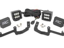 Chevy 2-inch LED Lower Windshield Ditch Kit Black Series Spot Beam For 19-20 Silverado Rough Country