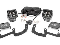 Chevy 2-inch LED Lower Windshield Ditch Kit Black Series w/ Amber DRL For 19-20 Silverado Rough Country