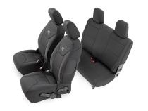 Jeep Neoprene Seat Cover Set Black 11-12 Wrangler JK 2 Door Rough Country