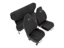 Jeep Neoprene Seat Cover Set Black 97-01 XJ w/Non-Detachable Headrest Rough Country