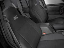 Jeep Neoprene Seat Cover Set Black 97-01 XJ w/Non-Detachable Headrest Rough Country