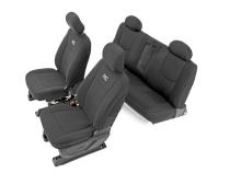 Neoprene Front &amp;amp; Rear Seat Covers Black 14-18 Silverado/Sierra 1500 Rough Country