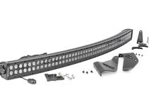 LED Light Front Mount 50 Inch Dual Row Black Pair with Factory Wiper 14-22 Polaris Ranger 1000XP Rough Country