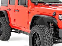 High Clearance LED Flat Fender Flare Kit UV Treated Jeep Wrangler JL (18-23) Rough Country