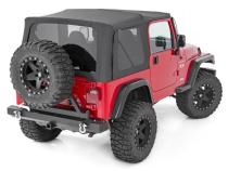 Jeep Wrangler YJ Replacement Soft Top Black 87-95-Half Steel Doors Rough Country