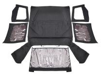 Jeep Wrangler YJ Replacement Soft Top Black 87-95-Half Steel Doors Rough Country