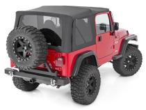 Jeep Replacement Soft Top Black 97-06 TJ Wrangler Full Steel Doors Rough Country