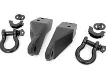 Toyota Tow Hook to Shackle Conversion Kit w/Bull Bar Support &amp;amp; Standard D-Rings 07-20 Tundra Rough Country