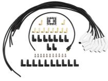 Spark Plug Wire Set Universal 135 Deg White Ceramic Boots 9002C, Spark Plug Wires, Pro Fit Ceramic, Spiral Core, 8Mm, Black, Set ACCEL