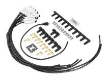 Spark Plug Wire Set Universal 135 Deg White Ceramic Boots 9002C, Spark Plug Wires, Pro Fit Ceramic, Spiral Core, 8Mm, Black, Set ACCEL